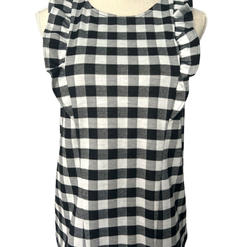Ann Taylor Black and White Flutter Sleeve Blouse